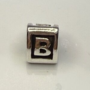 Retired Pandora Sterling Silver “B” Alphabet Block Charm